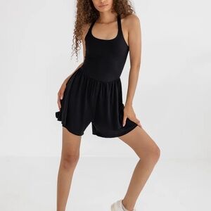 Imbodhi Lila Shorts Romper - Black XS
